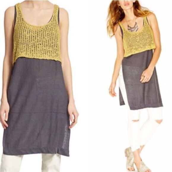 Free People Twotone Layered Tunic in Slate Combo - Picture 3 of 9
